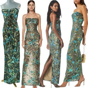 🆕 BRONX & BANCO 🧿 NWOT Dahlia Maxi Dress, Teal Floral Multi - Sz S US 4